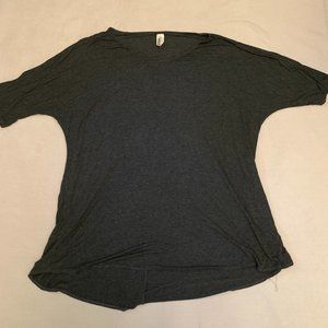 Hi-Low Cold Shoulder Grey Shirt
